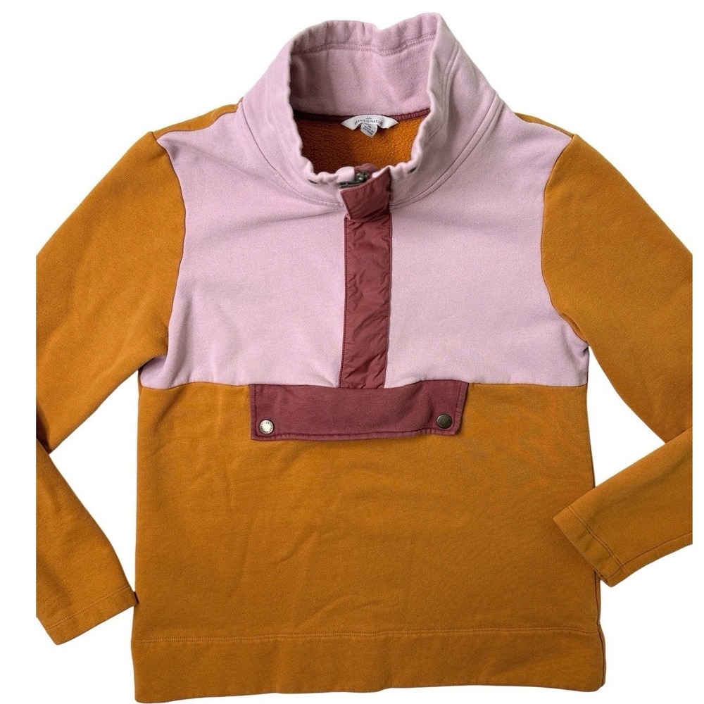 L.L.‎ Bean Signature Anorak Colorblock Organic Cotton Blend Fleece Sweatshirt